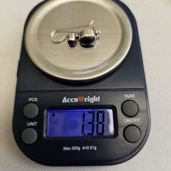 925 Sterling Silver Amethyst Drop Earrings Vintage - Picture 14 of 14